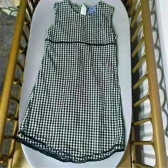 Vintage cotton plaid sequin gingham girls 90s holiday dress no flaws checkered - Picture 2 of 5